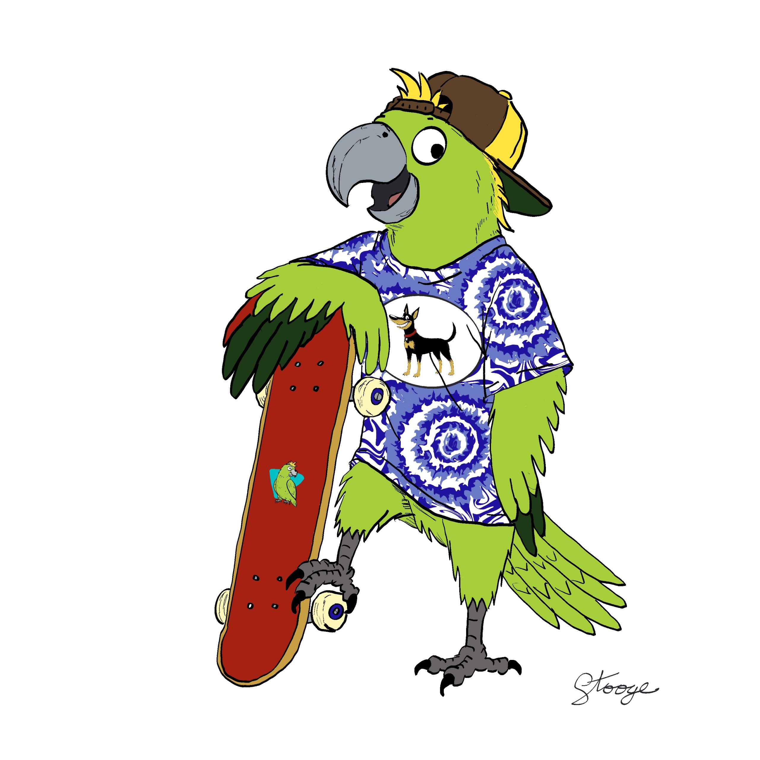 Day 26: Skater Josh as a Parrot