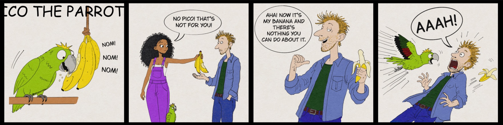 Pico the Parrot — Strip #1: The Banana